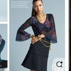 CAbi Style 3496 | Lace Layered Skirt | Size 6